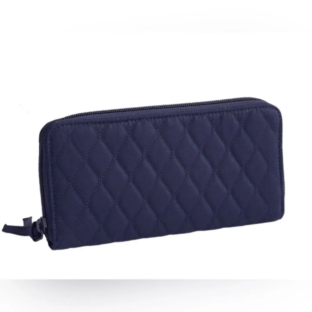 Vera Bradley Continental Wallet in Peacoat Premium Cotton NWOT